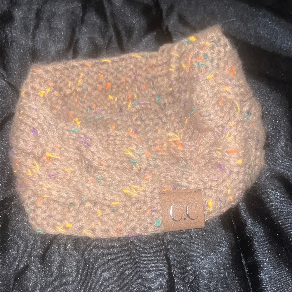 Brown Multicolor Speckled Knit Beanie